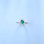 Lab-Created Emerald Ring in 925 Silver - Model ZHF-R2025 - Image 3