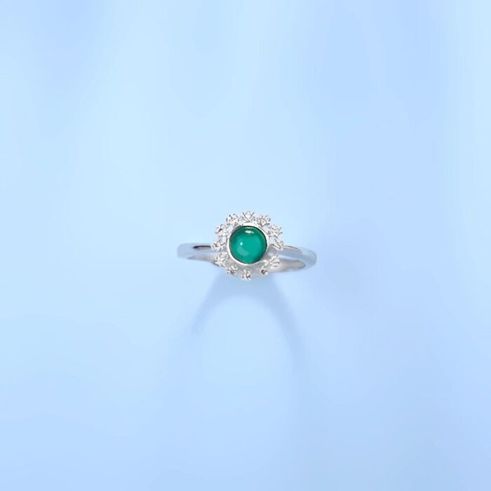 Lab-Created Emerald Ring in 925 Silver - Model ZHF-R2025 - Image 3