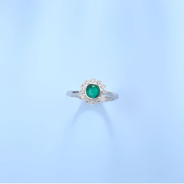 Lab-Created Emerald Ring in 925 Silver - Model ZHF-R2025 - Image 5