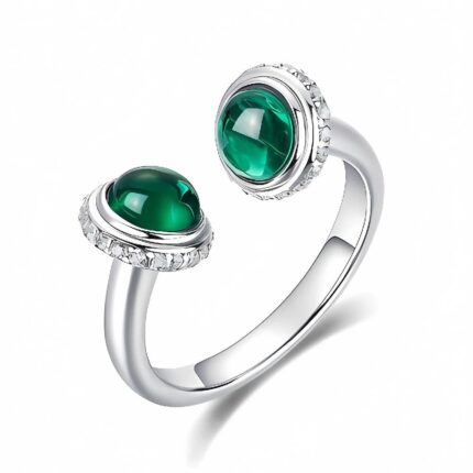Lab-Created Emerald Ring in 925 Silver - Model ZHF-R202502
