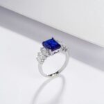 925 Silver Lab-Created Blue Sapphire Adjustable Ring - Model ZHF-R5004DB - Image 5