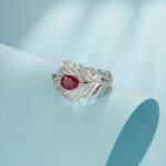925 Silver Lab-Created Ruby Ring - Model ZHF-RDXY05R - Image 3