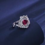 925 Silver Lab-Created Ruby Ring - Model ZHF-RDXY05R - Image 4