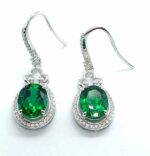 925 Silver Lab-Created Emerald Earrings - Model ZHF00401