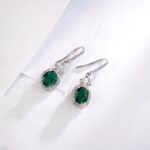 925 Silver Lab-Created Emerald Earrings - Model ZHF00401 - Image 5