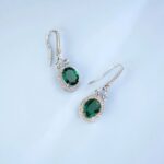925 Silver Lab-Created Emerald Earrings - Model ZHF00401 - Image 6