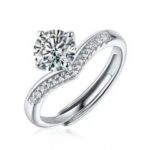 Moissanite Ring in 925 Silver - Model ZHF0114 - Image 2