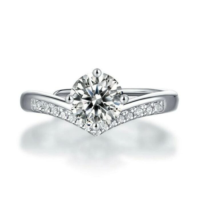 Moissanite Ring in 925 Silver - Model ZHF0114 - Image 1