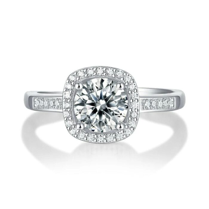 Open Moissanite Ring in 925 Silver - Model ZHF0117 - Image 1