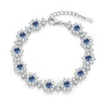 925 Silver Lab-Created Blue Sapphire Bracelet - Model ZHFB202305B