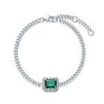 925 Silver Cultured Emerald Bracelet ZHF-B5521