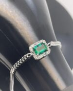 925 Silver Cultured Emerald Bracelet ZHF-B5521 - Image 3