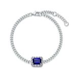 925 Silver Lab-Created Blue Sapphire Bracelet - Model ZHF-B5521B