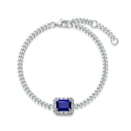 925 Silver Lab-Created Blue Sapphire Bracelet - Model ZHF-B5521B