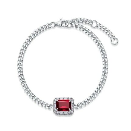 925 Silver Lab-Created Ruby Bracelet - Model ZHF-B5521R