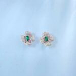 925 Silver Lab-Created Emerald Earrings - Model ZHFE0007 - Image 6