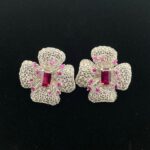 925 Silver Cultured Ruby Earrings ZHFE0007R - Image 5