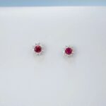 925 Silver Cultured Ruby Earrings ZHF-E001R - Image 5