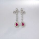 925 Silver Cultured Ruby Earrings ZHFE0039R - Image 3