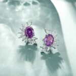 925 Silver Purple Cubic Zirconia Earrings ZHF—E0118 - Image 3