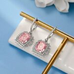 925 Silver Pink Cubic Zirconia Earrings ZHFE0501F - Image 3