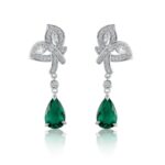 925 Silver Lab-Created Emerald Earrings - Model ZHF-E0808