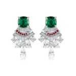 925 Silver Lab-Created Emerald Earrings - Model ZHF-E0831