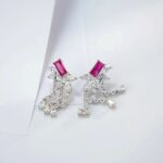 925 Silver Cultured Ruby Earrings ZHF-E1445R - Image 2