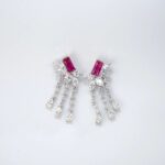 925 Silver Cultured Ruby Earrings ZHF-E1445R - Image 3