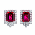 925 Silver Cultured Ruby Earrings ZHF-E1453R