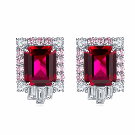 925 Silver Cultured Ruby Earrings ZHF-E1453R