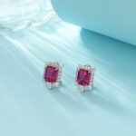 925 Silver Cultured Ruby Earrings ZHF-E1453R - Image 5