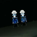 925 Silver Blue Sapphire Earrings - Model ZHF-E1454DB - Image 4