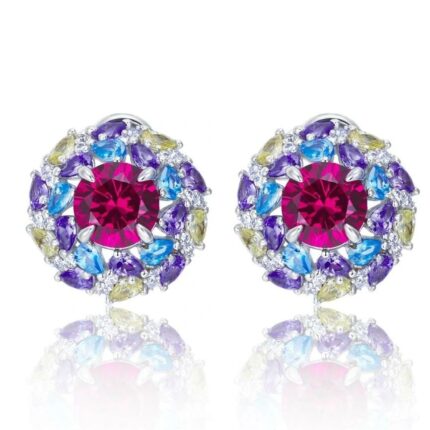 925 Silver Red Gemstone Earrings - Model ZHF-E1456R