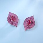 S925 Silver Lab-Created Ruby Earrings - Model ZHF-E1472R - Image 3