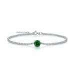 925 Silver Cultured Emerald Bracelet ZHF-L1718L