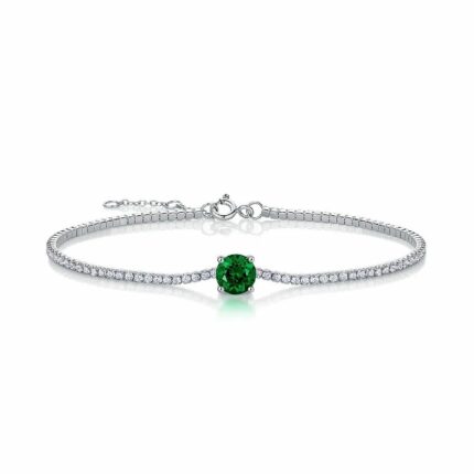 925 Silver Cultured Emerald Bracelet ZHF-L1718L