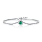925 Silver Cultured Emerald Bracelet ZHF-L1725