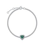 925 Silver Cultured Emerald Bracelet ZHF-L1726