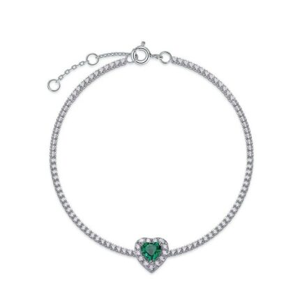 925 Silver Cultured Emerald Bracelet ZHF-L1726