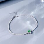 925 Silver Cultured Emerald Bracelet ZHF-L1726 - Image 2