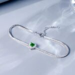 925 Silver Cultured Emerald Bracelet ZHF-L1726 - Image 3