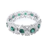 S925 Silver Cultured Emerald Bracelet ZHF-L202077