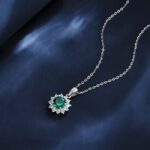 925 Silver Cultured Emerald Necklace ZHF-P00117L - Image 3