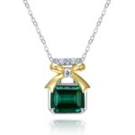 925 Silver Cultured Emerald Necklace ZHF-P1611-1