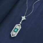 925 Silver Cultured Emerald Necklace ZHF-P1627 - Image 3