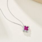 S925 Silver Lab-Created Ruby Necklace - Model ZHF-P1650R - Image 2