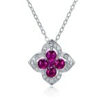 S925 Silver Lab-Created Ruby Necklace - Model ZHF-P1650R