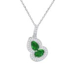 925 Silver Cultured Emerald Necklace ZHF-P1651