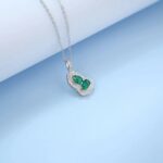 925 Silver Cultured Emerald Necklace ZHF-P1651 - Image 2